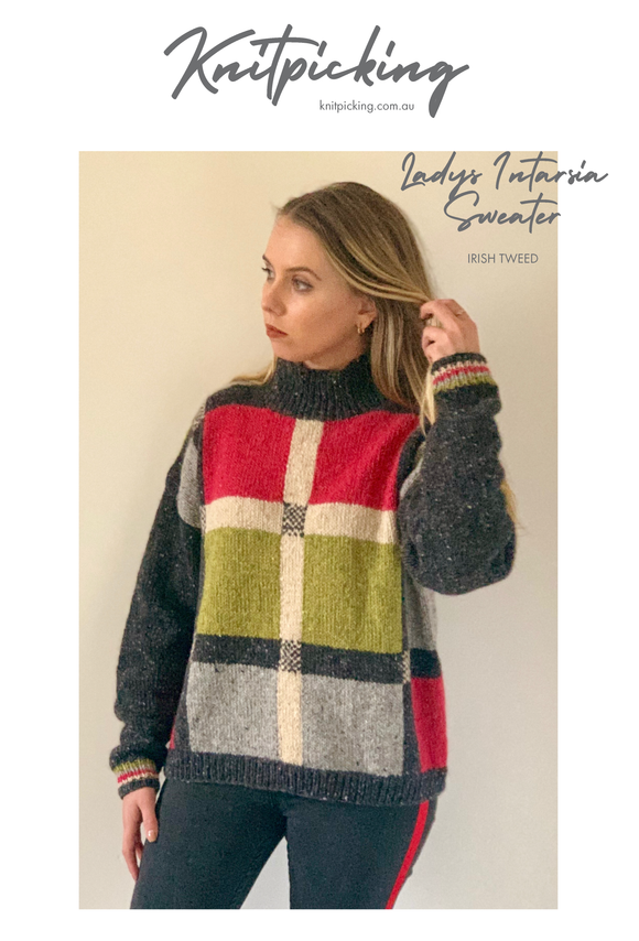 Irish Tweed Lady's Intarsia Sweater KP-001