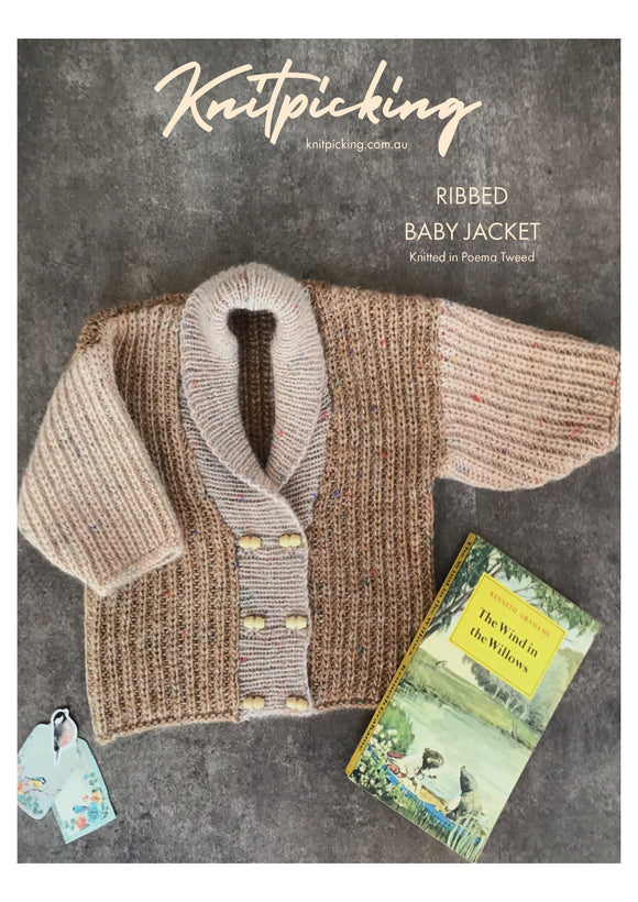 KP-024 Poema Tweed Ribbed Baby Jacket Kit